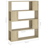 NNEVL Book Cabinet Room Divider Sonoma Oak 100x24x124 cm