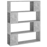 NNEVL Book Cabinet Room Divider Concrete Grey 100x24x124 cm