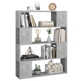 NNEVL Book Cabinet Room Divider Concrete Grey 100x24x124 cm