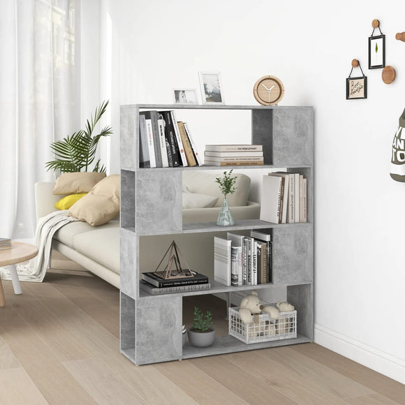 NNEVL Book Cabinet Room Divider Concrete Grey 100x24x124 cm