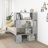 NNEVL Book Cabinet Room Divider Concrete Grey 100x24x124 cm
