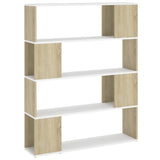 NNEVL Book Cabinet Room Divider White and Sonoma Oak 100x24x124 cm