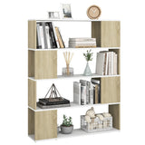 NNEVL Book Cabinet Room Divider White and Sonoma Oak 100x24x124 cm