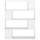 NNEVL Book Cabinet Room Divider High Gloss White 100x24x124 cm