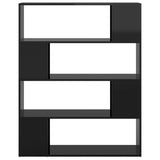 NNEVL Book Cabinet Room Divider High Gloss Black 100x24x124 cm