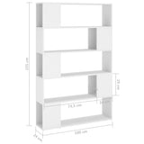 NNEVL Book Cabinet Room Divider White 100x24x155 cm Chipboard