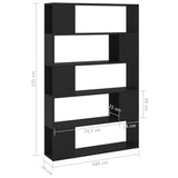 NNEVL Book Cabinet Room Divider Black 100x24x155 cm Chipboard