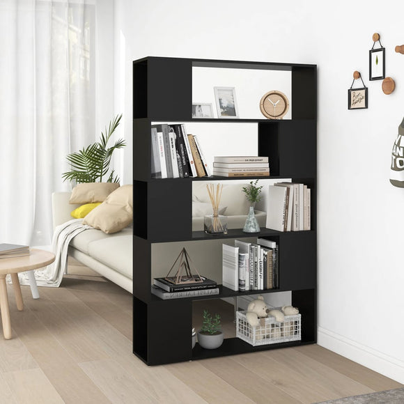 NNEVL Book Cabinet Room Divider Black 100x24x155 cm Chipboard