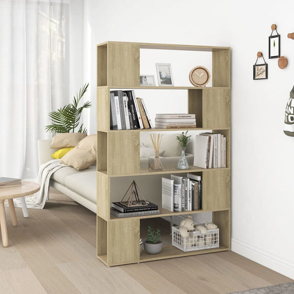 NNEVL Book Cabinet Room Divider Sonoma Oak 100x24x155 cm Chipboard