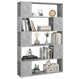 NNEVL Book Cabinet Room Divider Concrete Grey 100x24x155 cm Chipboard