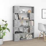 NNEVL Book Cabinet Room Divider Concrete Grey 100x24x155 cm Chipboard