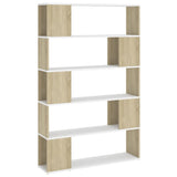 NNEVL Book Cabinet Room Divider White and Sonoma Oak Chipboard