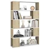 NNEVL Book Cabinet Room Divider White and Sonoma Oak Chipboard