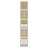 NNEVL Book Cabinet Room Divider White and Sonoma Oak Chipboard