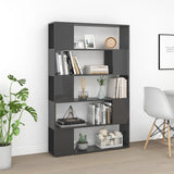 NNEVL Book Cabinet Room Divider High Gloss Grey Chipboard
