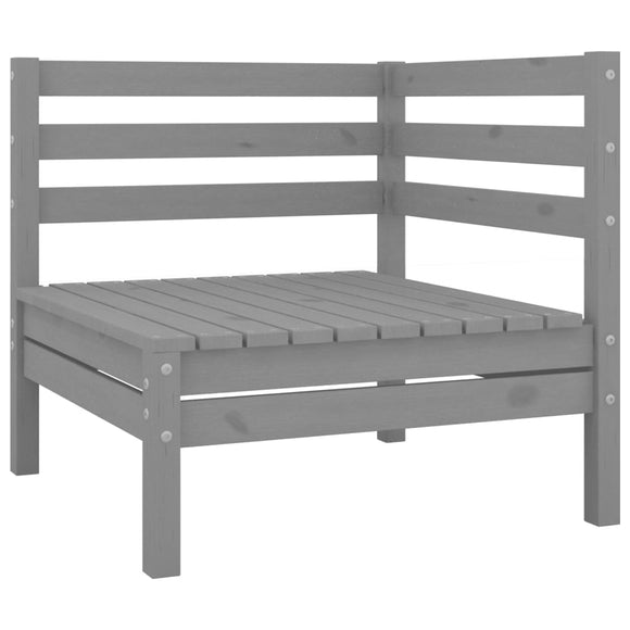 NNEVL Garden Corner Sofa Grey Solid Pinewood