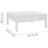 NNEVL Garden Footstool White Solid Pinewood