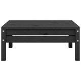 NNEVL Garden Footstool Black Solid Pinewood
