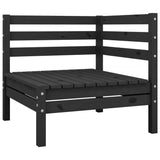 NNEVL Garden Corner Sofas 2 pcs Black Solid Pinewood