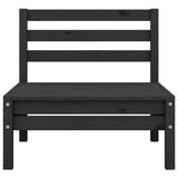 NNEVL Garden Middle Sofas 2 pcs Black Solid Pinewood