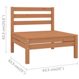NNEVL Garden Middle Sofas 4 pcs Honey Brown Solid Pinewood