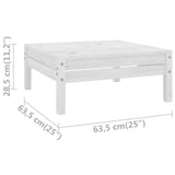 NNEVL 3 Piece Garden Lounge Set Solid Pinewood White