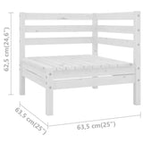 NNEVL 3 Piece Garden Lounge Set Solid Pinewood White