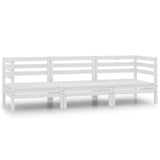 NNEVL 3 Piece Garden Lounge Set Solid Pinewood White