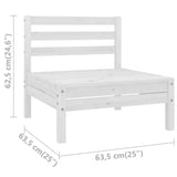 NNEVL 3 Piece Garden Lounge Set Solid Pinewood White