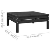 NNEVL 3 Piece Garden Lounge Set Solid Pinewood Black