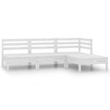 NNEVL 4 Piece Garden Lounge Set Solid Pinewood White