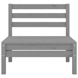 NNEVL 4 Piece Garden Lounge Set Solid Pinewood Grey