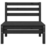 NNEVL 4 Piece Garden Lounge Set Solid Pinewood Black