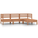 NNEVL 4 Piece Garden Lounge Set Solid Pinewood Honey Brown