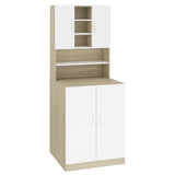 NNEVL Washing Machine Cabinet White and Sonoma Oak