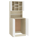 NNEVL Washing Machine Cabinet White and Sonoma Oak