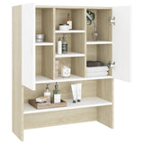 NNEVL Washing Machine Cabinet White and Sonoma Oak