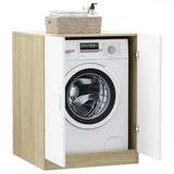 NNEVL Washing Machine Cabinet White and Sonoma Oak