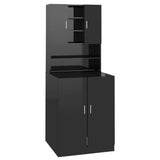 NNEVL Washing Machine Cabinet High Gloss Black
