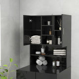 NNEVL Washing Machine Cabinet High Gloss Black