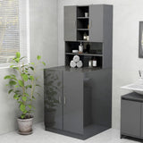 NNEVL Washing Machine Cabinet High Gloss Grey