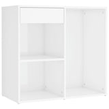 NNEVL LED Dressing Table with 2 Cabinets High Gloss White Engineered Wood