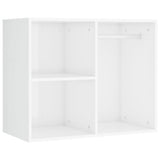 NNEVL LED Dressing Table with 2 Cabinets High Gloss White Engineered Wood
