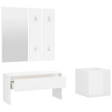 NNEVL Hallway Furniture Set High Gloss White Engineered Wood