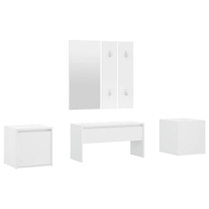 NNEVL Hallway Furniture Set White Engineered Wood