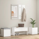 NNEVL Hallway Furniture Set White Engineered Wood