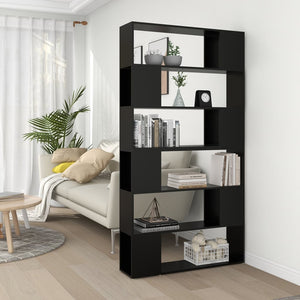 NNEVL Book Cabinet Room Divider Black 100x24x188 cm