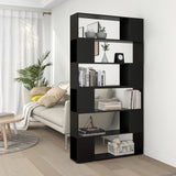 NNEVL Book Cabinet Room Divider Black 100x24x188 cm