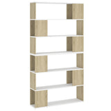 NNEVL Book Cabinet Room Divider White and Sonoma Oak 100x24x188 cm