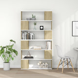 NNEVL Book Cabinet Room Divider White and Sonoma Oak 100x24x188 cm